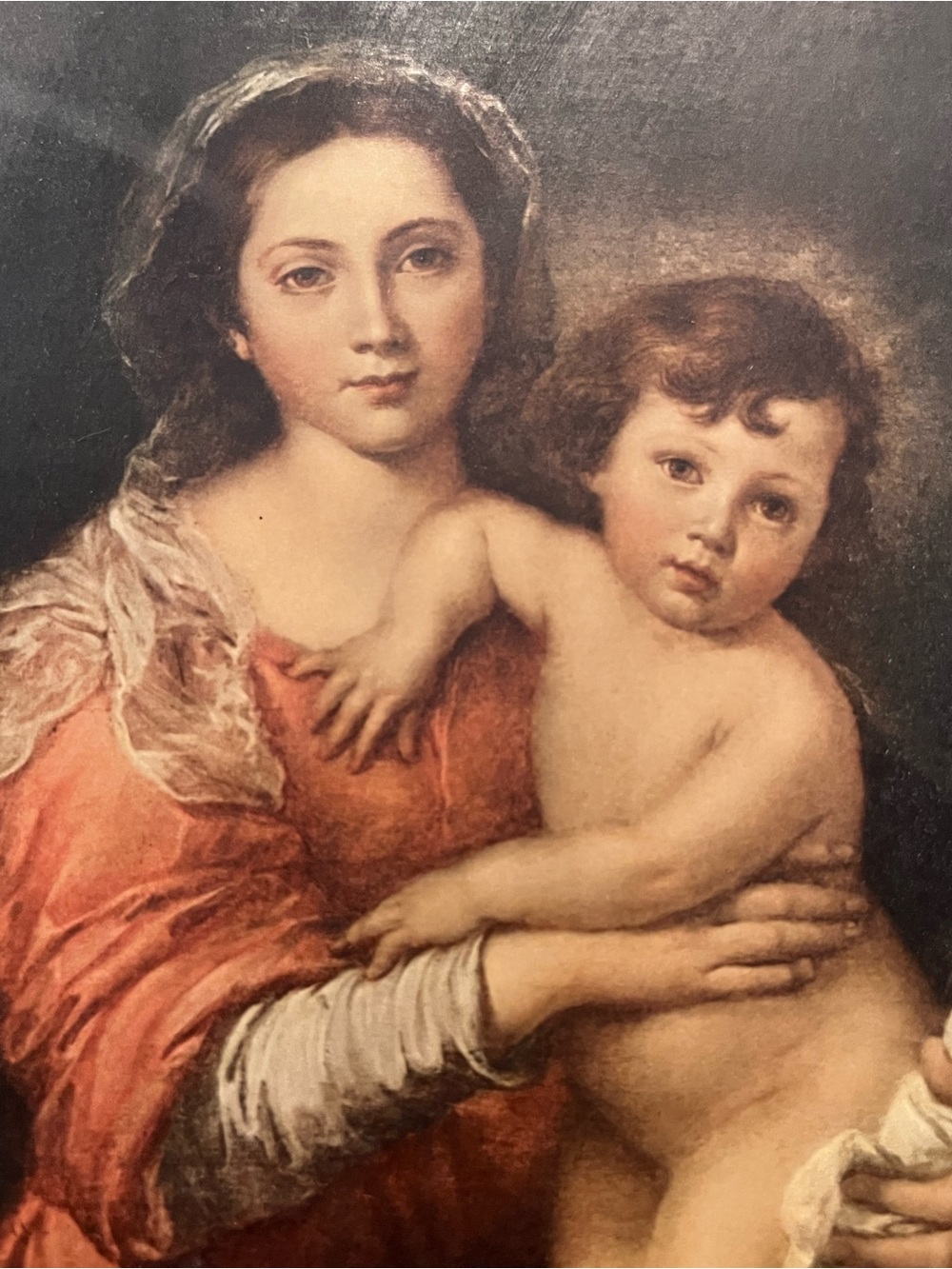 Vintage Art Print Made in Italy Madonna and Child